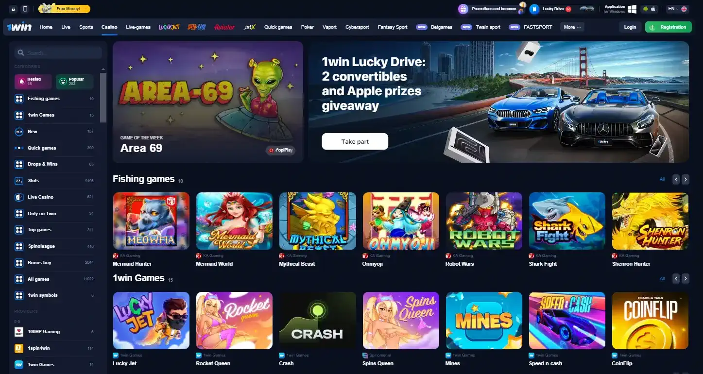 1win Casino games