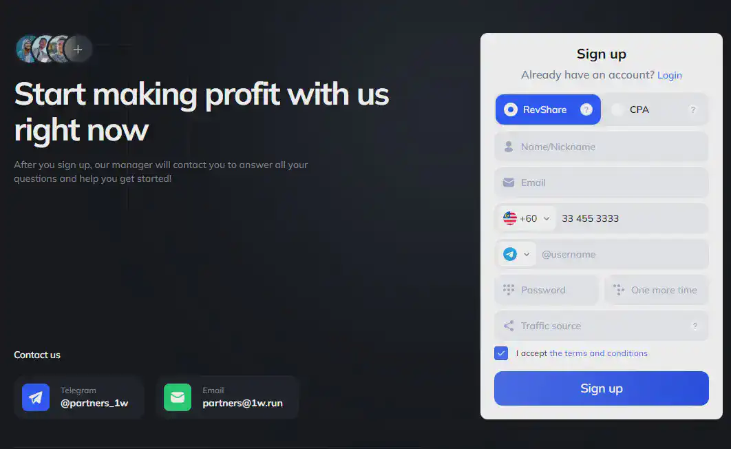 1win Affiliate program in Malaysia