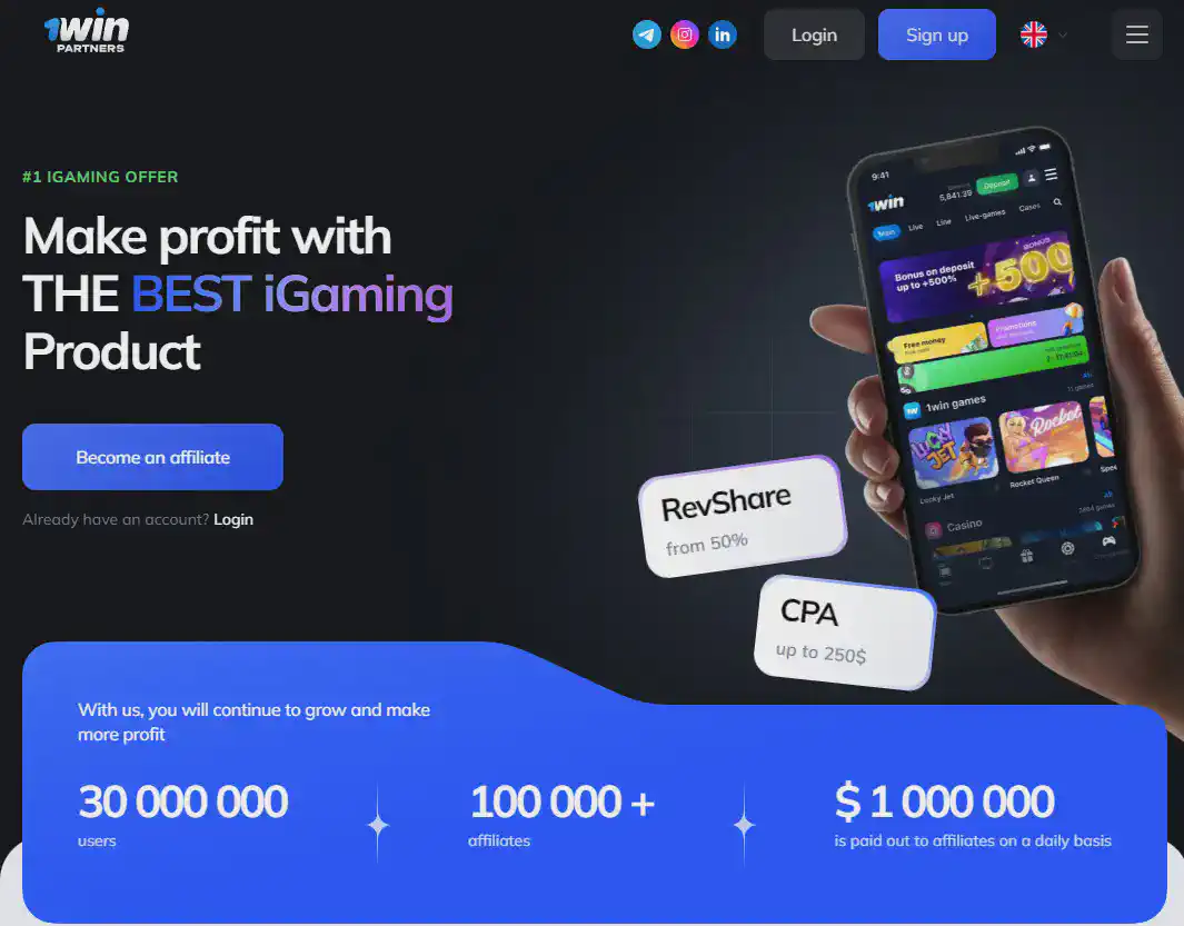 1win Partners program in Malaysia